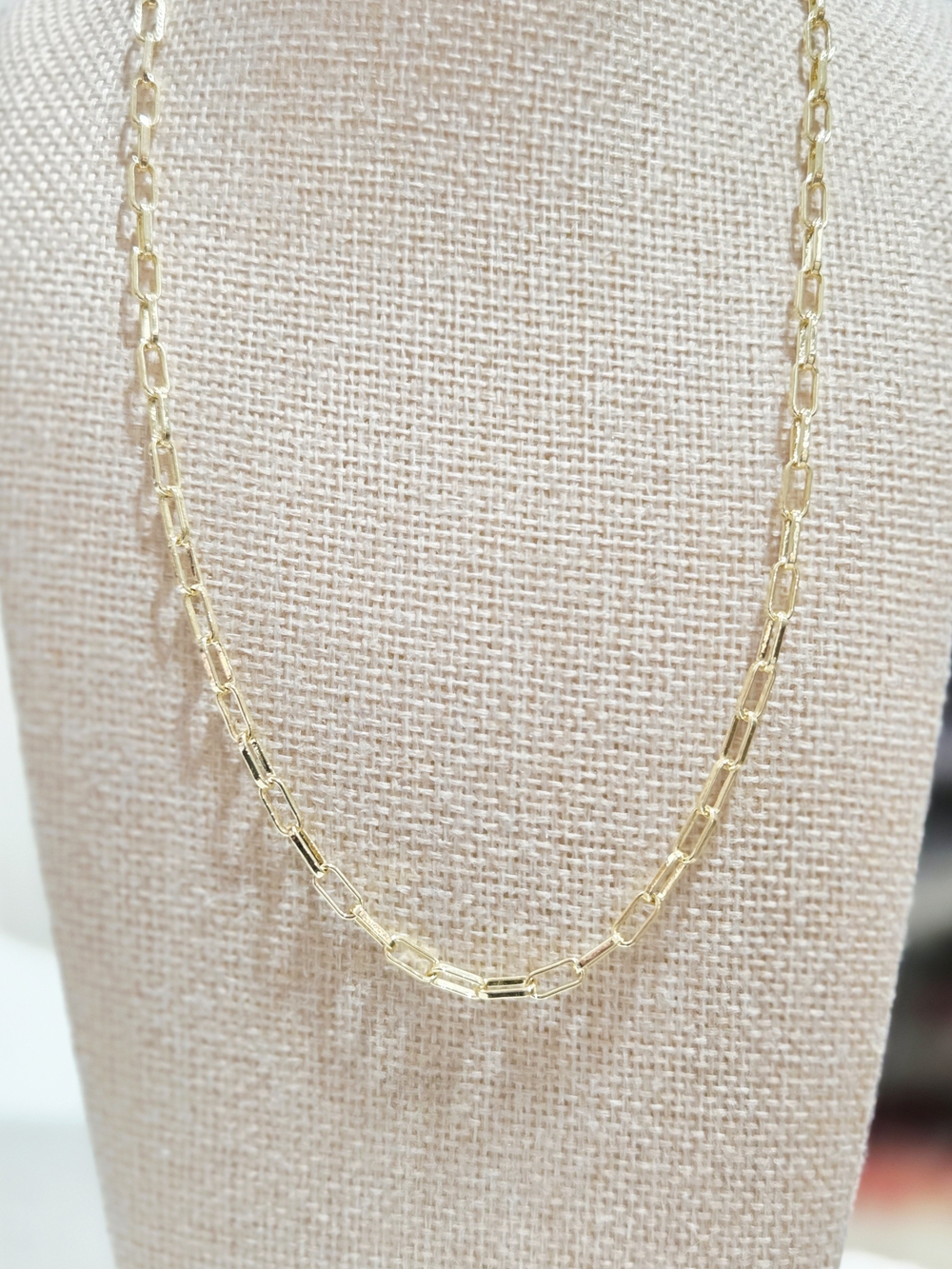 Gold Paperclip Link Chain Necklace - Women Jewelry